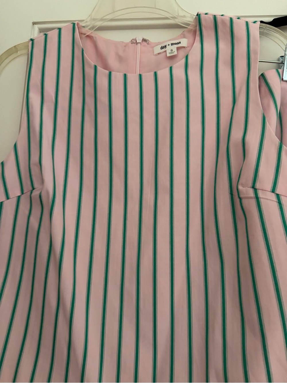 Striped Pink & Green Sleeveless Skirt Set - Women's Two-Piece - Picture 8 of 8